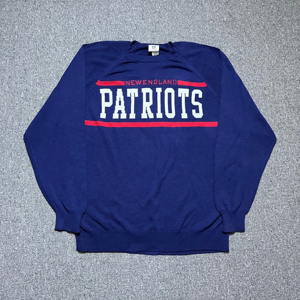 NFL Team Apparel New England Patriots Sweater XXL Blue Knit‎ Football Fanwear